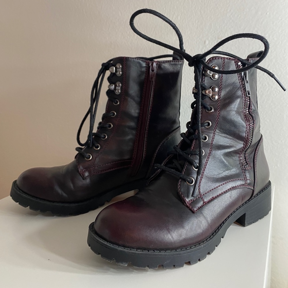 Burgundy boots